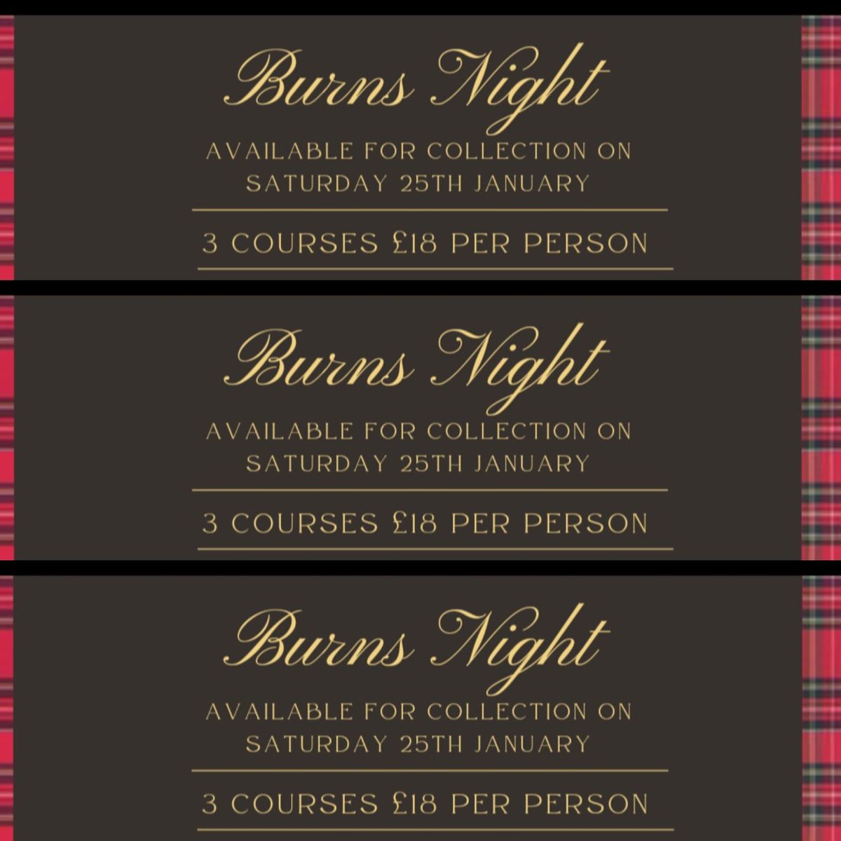 Take Away Burns Night Supper