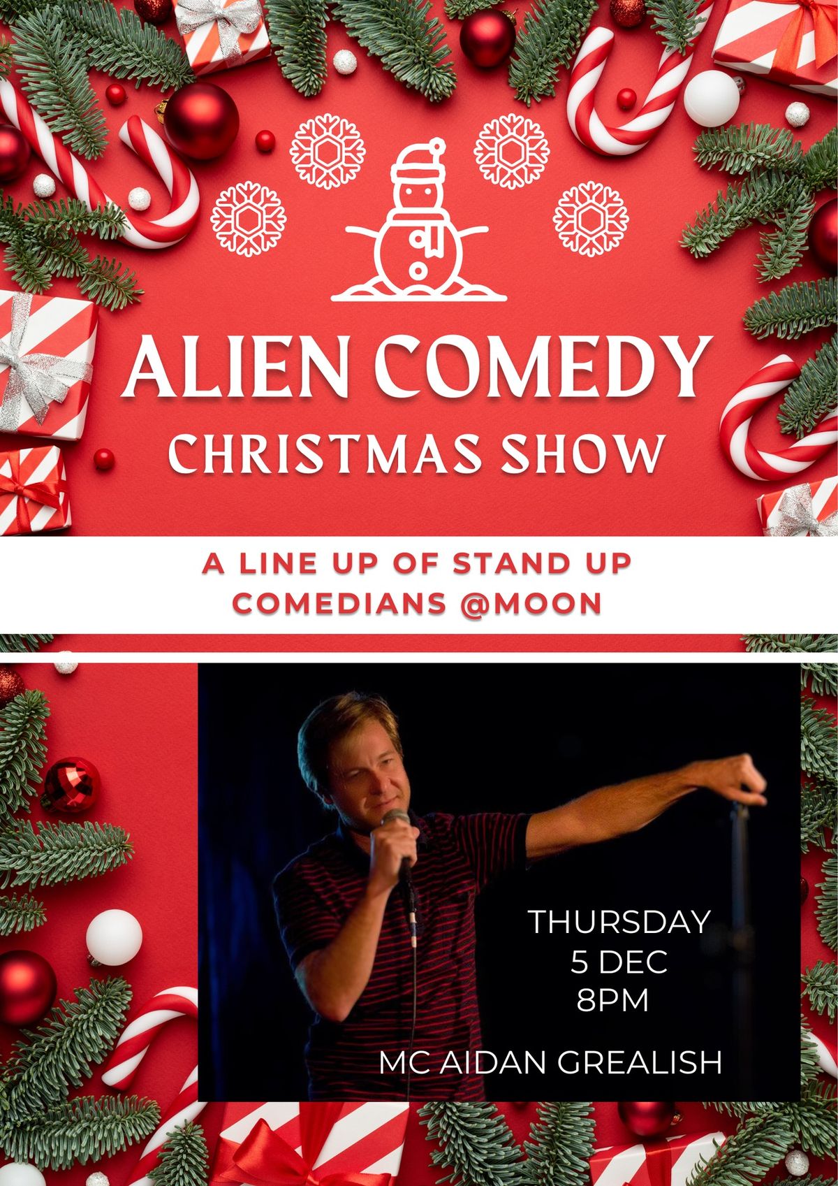 Alien Comedy Christmas Edition. Stand Up Comedy @moon 