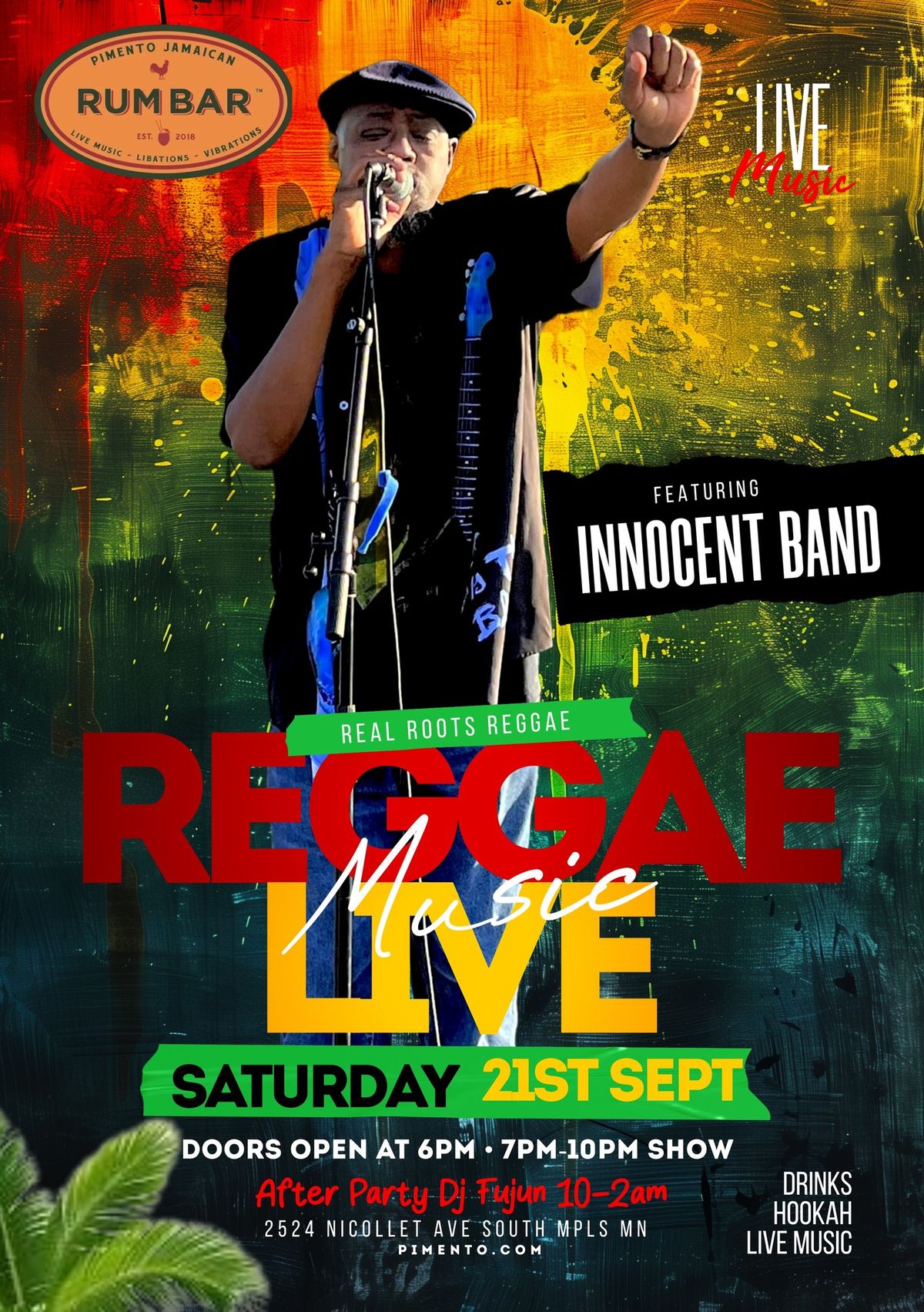 INNOCENT BAND  REAL ROOTS REGGAE\/ DJ FUJUN AFTER PARTY