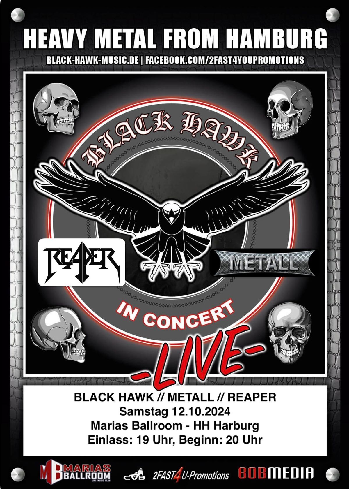 Black Hawk \/\/ Metall \/\/ Reaper - Live im Marias Ballroom \/ Hamburg