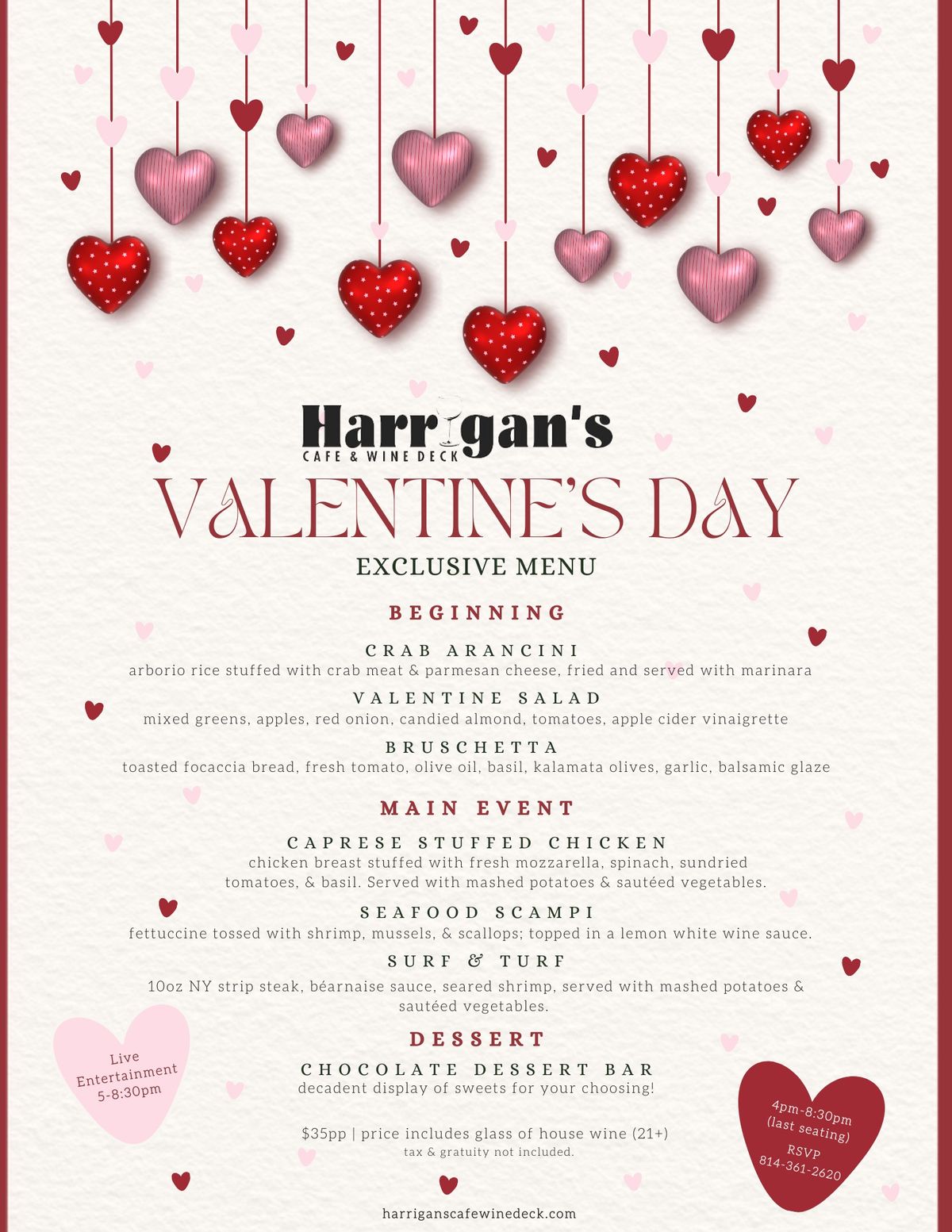 Valentine's Day 3-Course @ Harrigan's Caf\u00e9