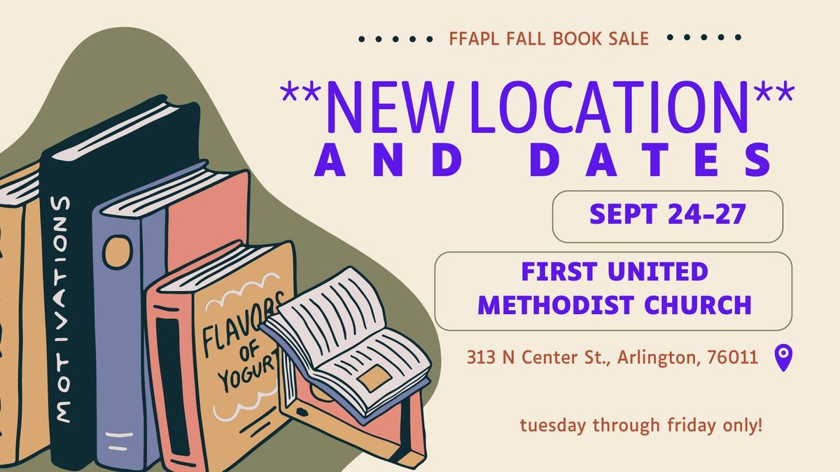 FFAPL Fall Book Sale - NEW LOCATION!