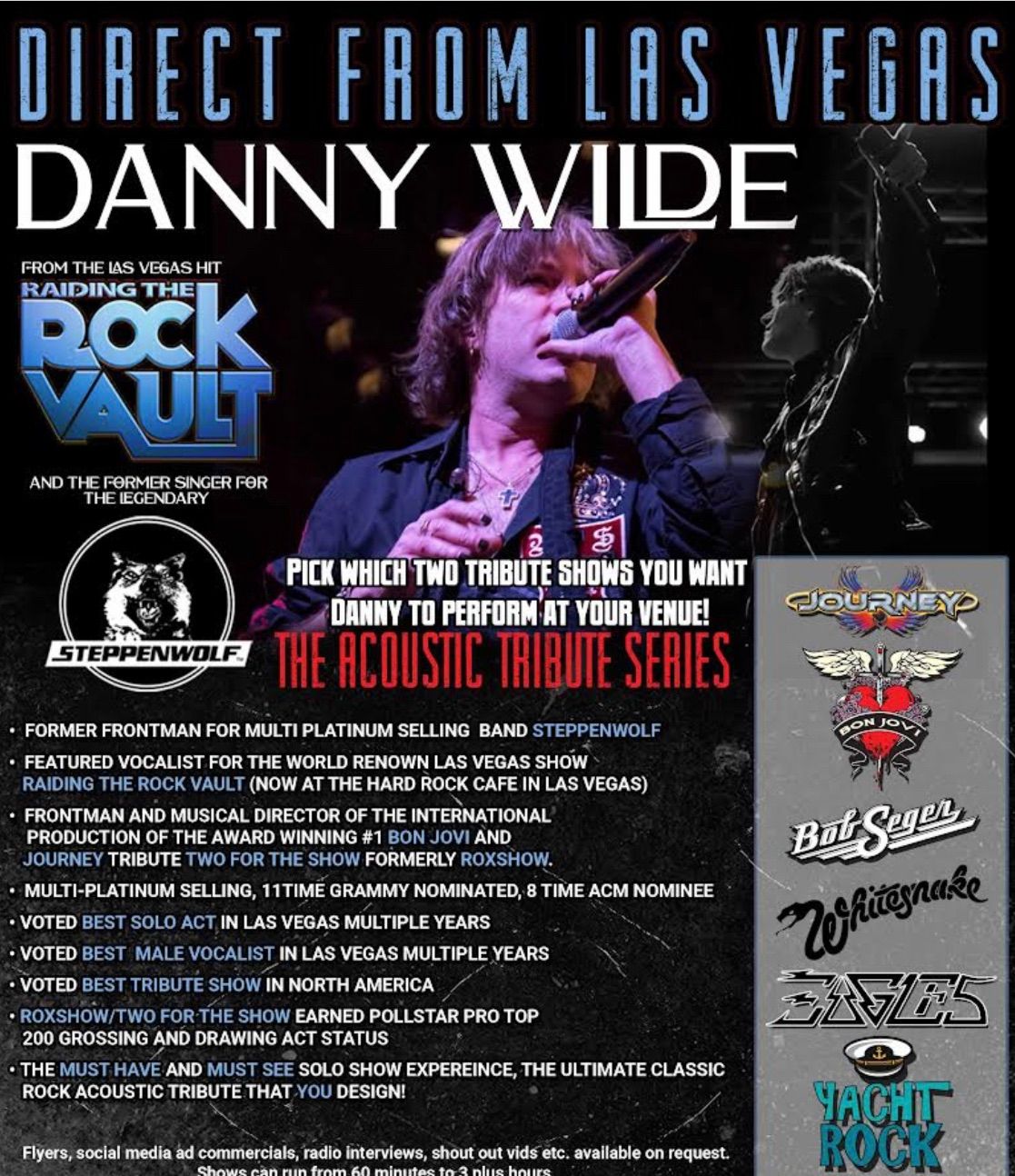 Former Steppenwolf vocalist Danny Wilde RETURNS! FREE SHOW!!!