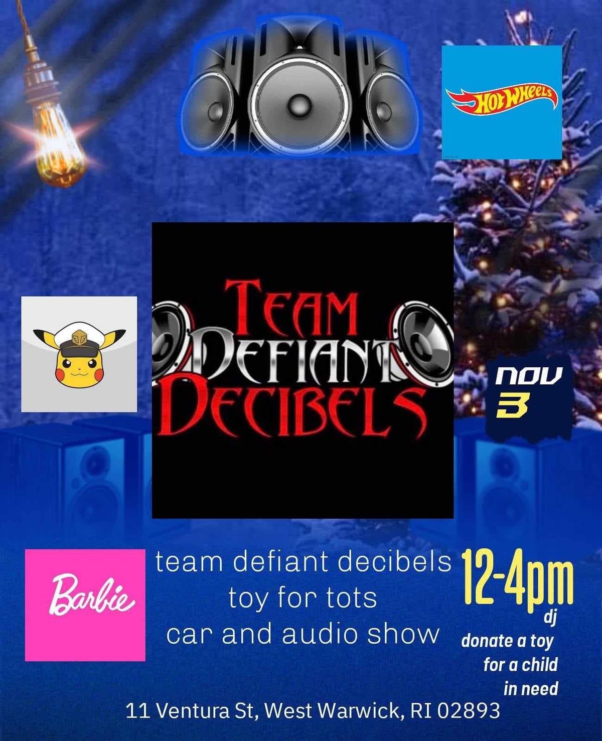 team defiant decibels ri toys for tots event