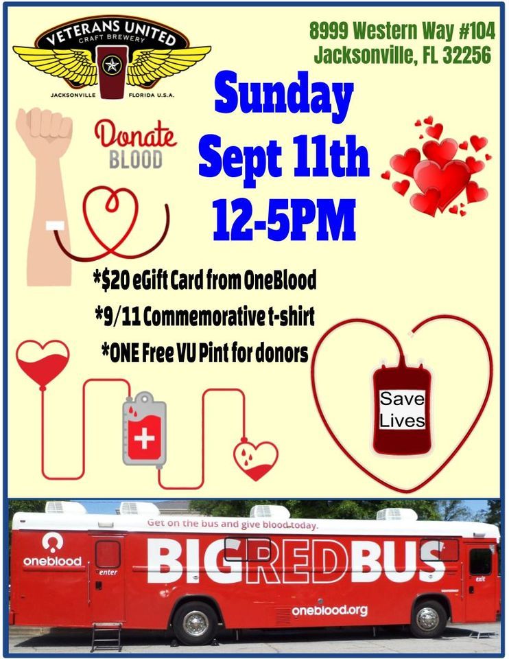 Blood Donation Drive with OneBlood on September 11th - Donate Blood and Save Lives!