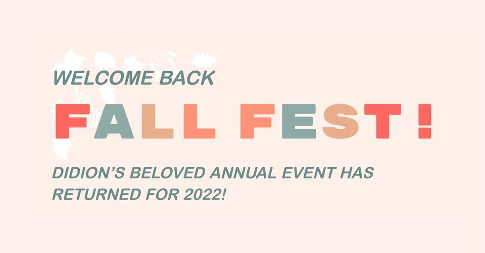 Welcome Back Fall Fest!