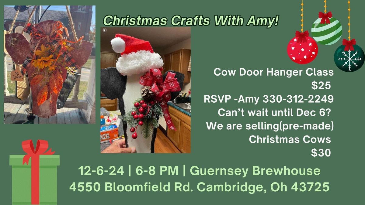 Cow Door Hanger Christmas Craft with Amy at Guernsey Brewhouse