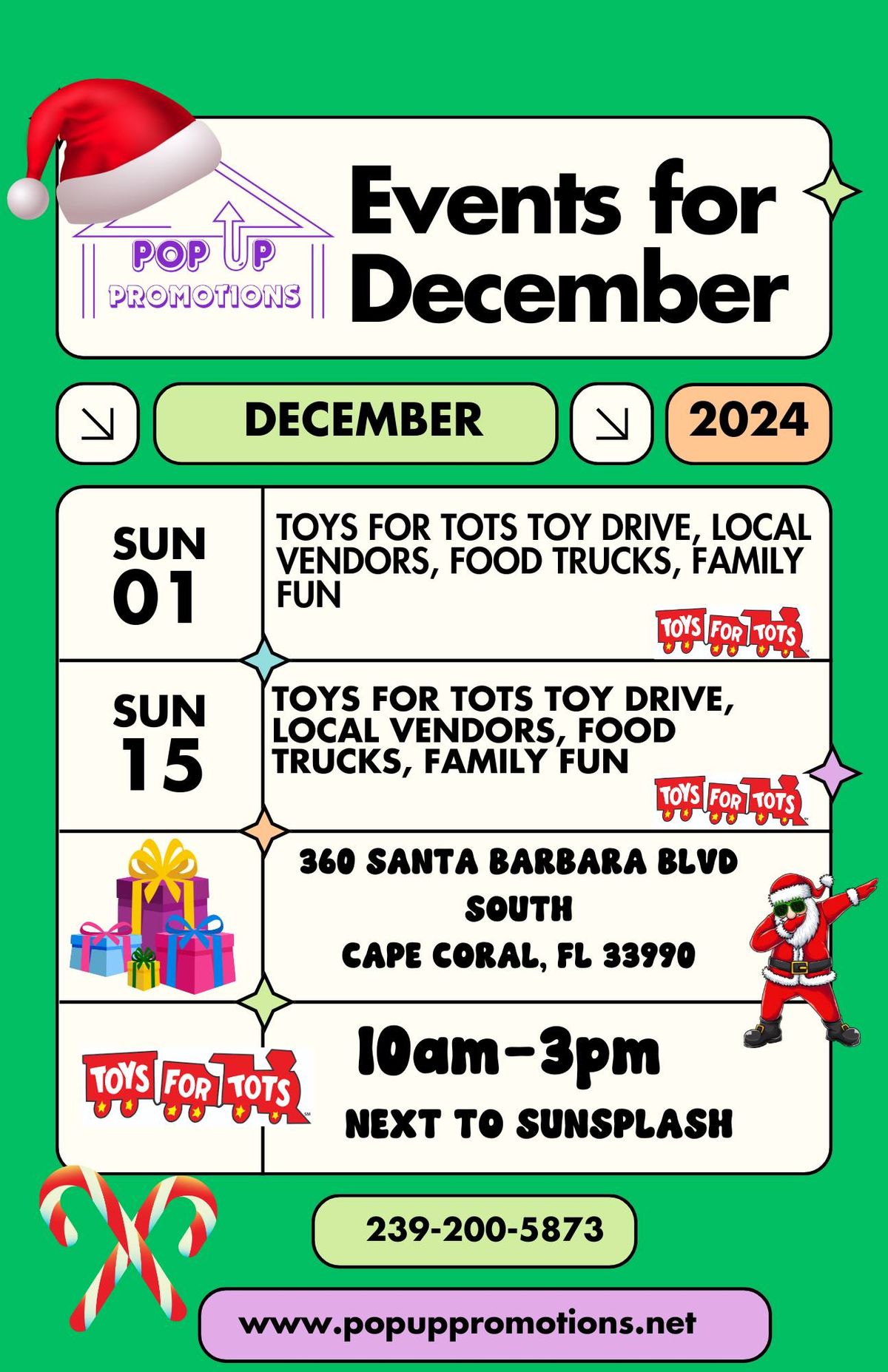 Toys For Tots Toy Drive and Local Vendor Market, Food Trucks and Kids Fun.