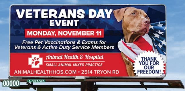 Veterans Day Free Pet Vaccinations and Exams