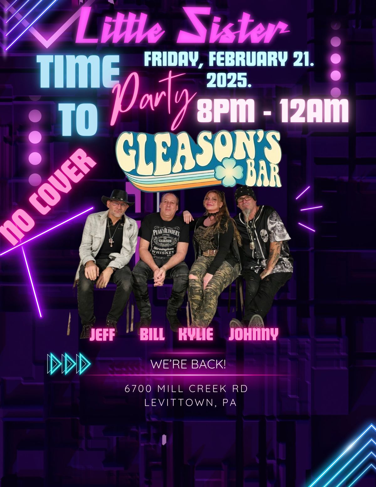 LITTLE SISTER BAND Returns to Gleason\u2019s \u2022 Levittown, PA \u2022 Fri, Feb 21, 2025 \u2022 8PM-12AM