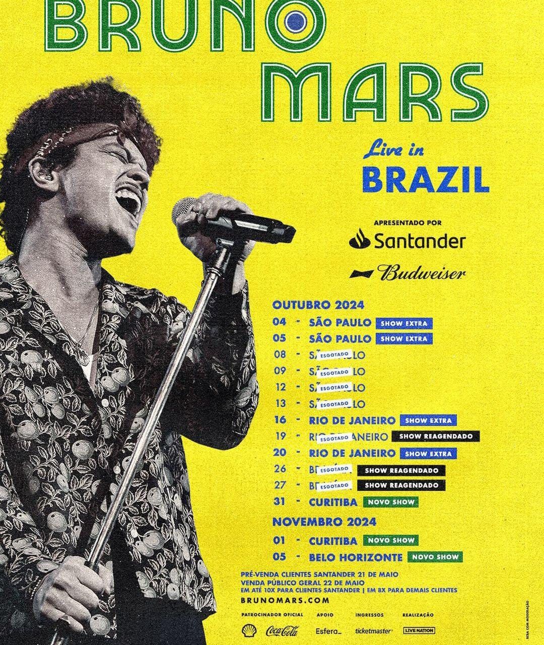 BRUNO MARS EM SP (todos dias)- EXCURS\u00c3O ARROIZ 