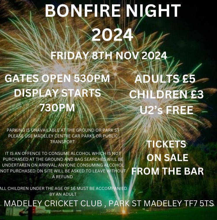 Madeley CC Bonfire Night 2024