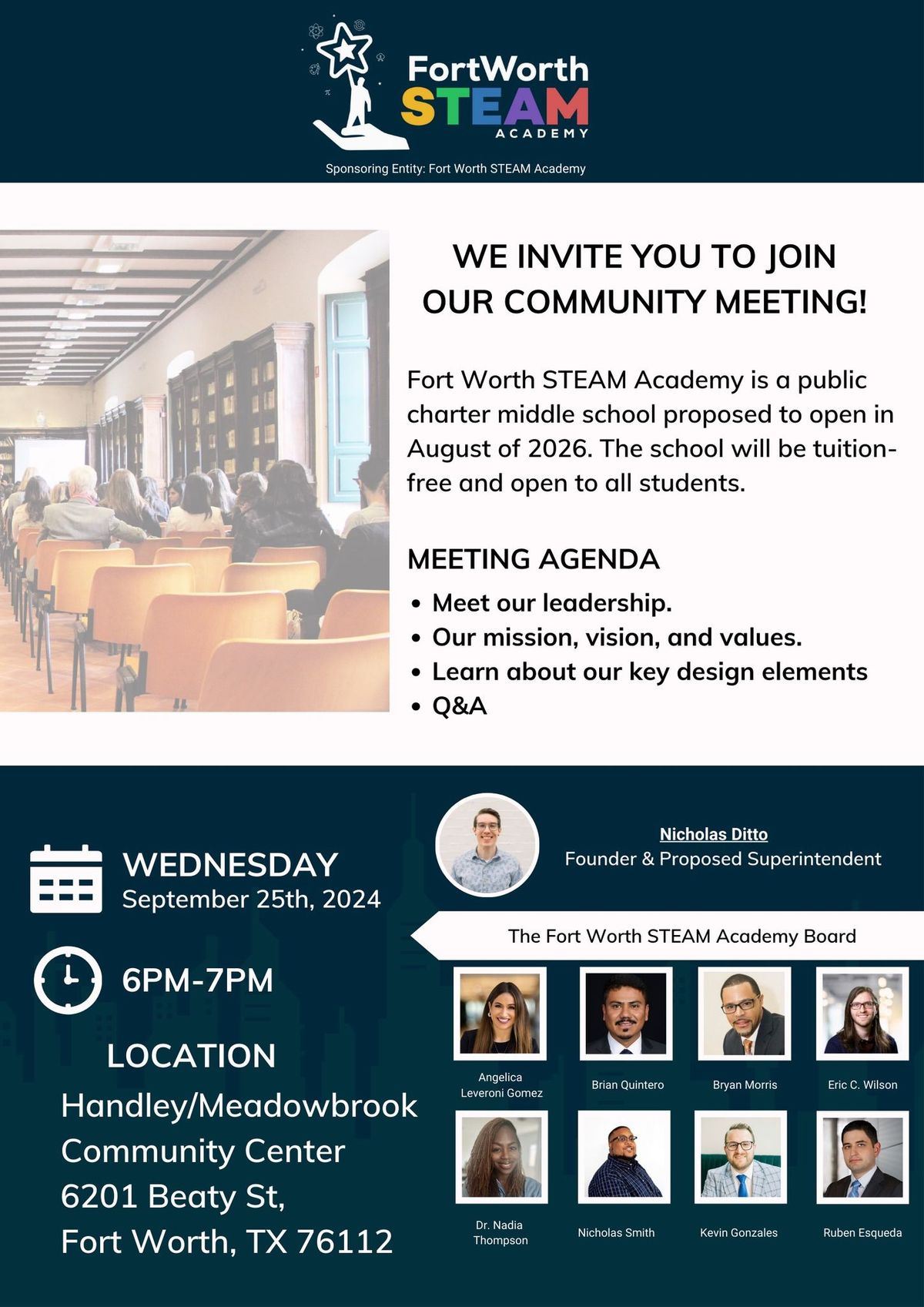 Fort Worth STEAM Academy Community Meeting