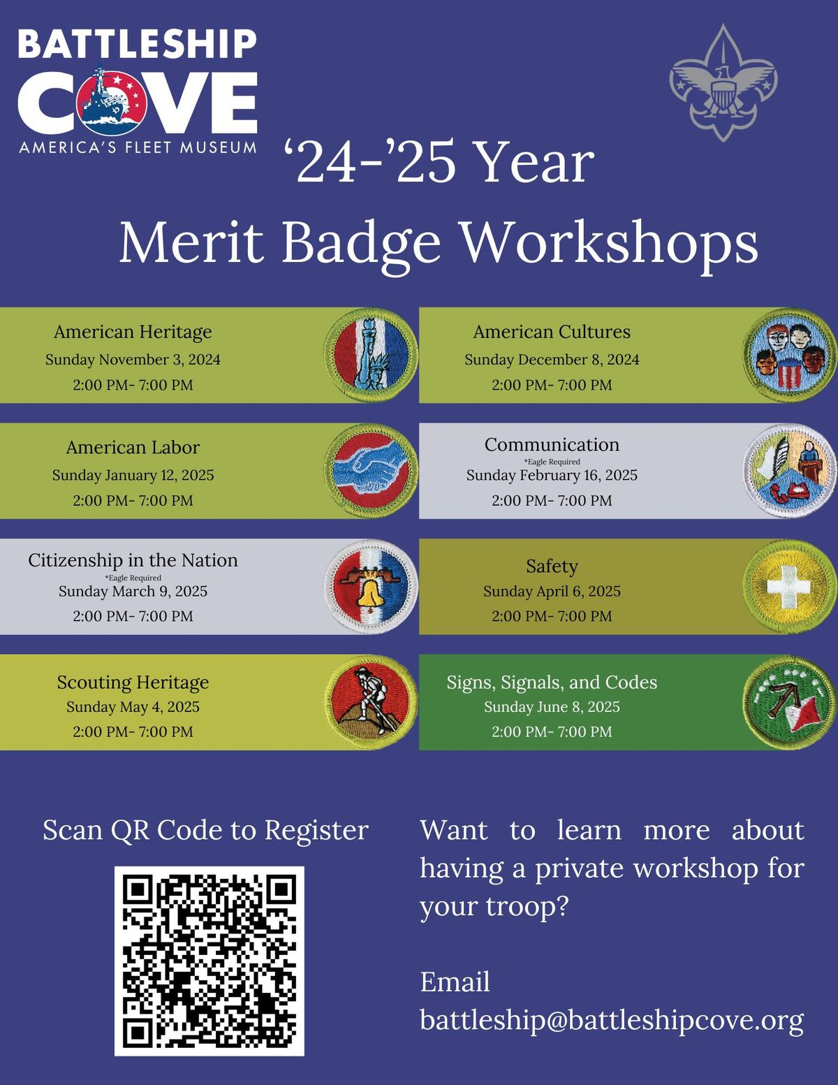 Scouting Merit Badge Workshops 