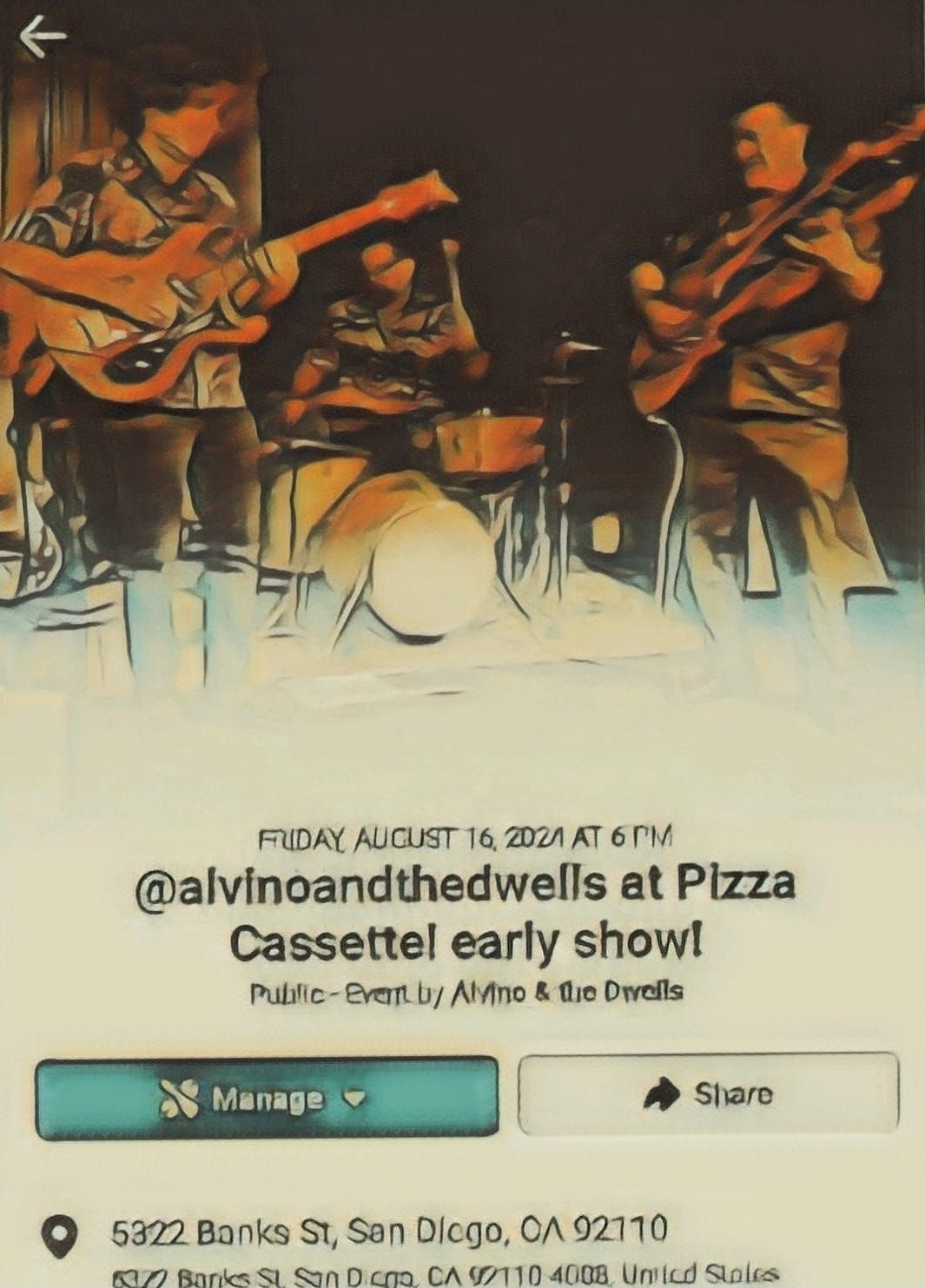 @alvinoandthedwells at Pizza Cassette! CANCELED!