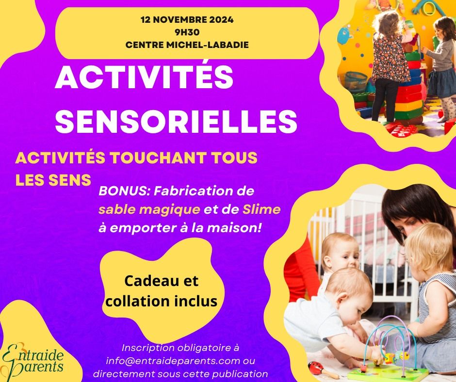 Mardi anim\u00e9 activit\u00e9s sensorielles