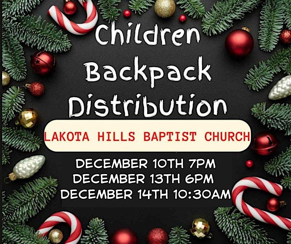 FREE Christmas Backpacks for KIDS! - WEDNESDAY December 10th @ 7pm