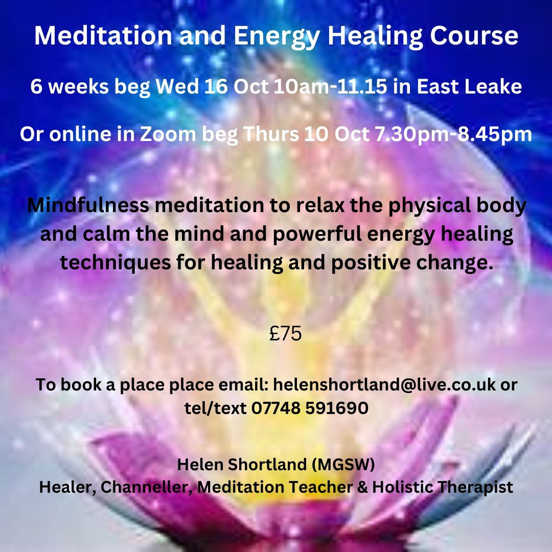 Meditation & Energy Healing 6 week Course