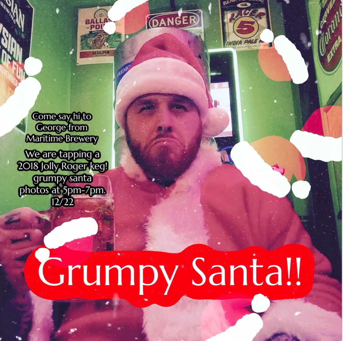 Grumpy Santa Photos and 2018 Jolly Roger from Maritime Brewery 