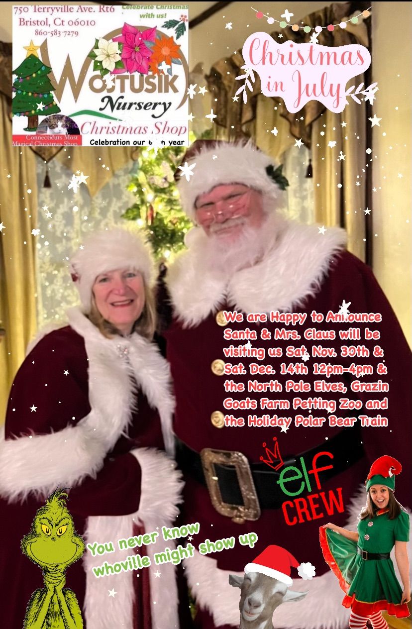 Visit Santa & Mrs. Claus plus Santa\u2019s Elves, Grazin Goats Farm Petting Zoo & the Polar Bear Train 