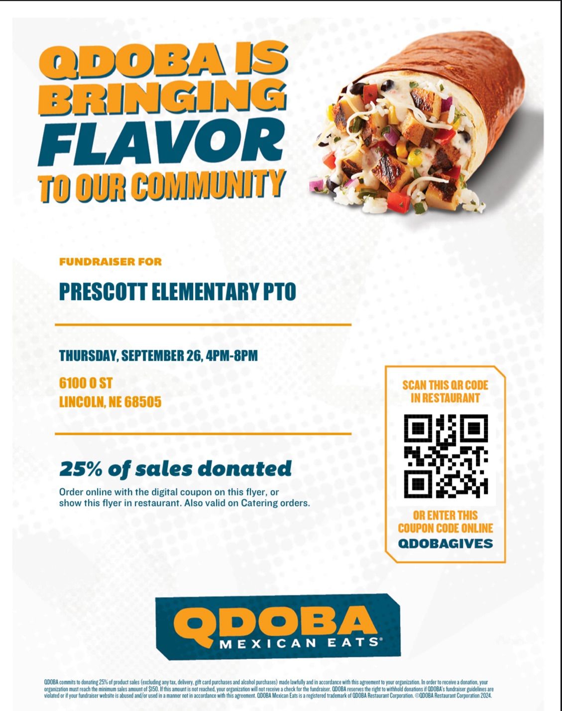 Qdoba Dine and Donate 