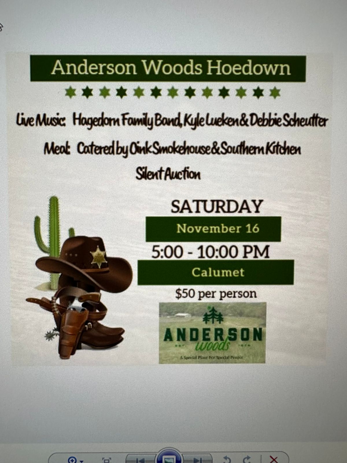 2024 Hoedown for Anderson Woods!