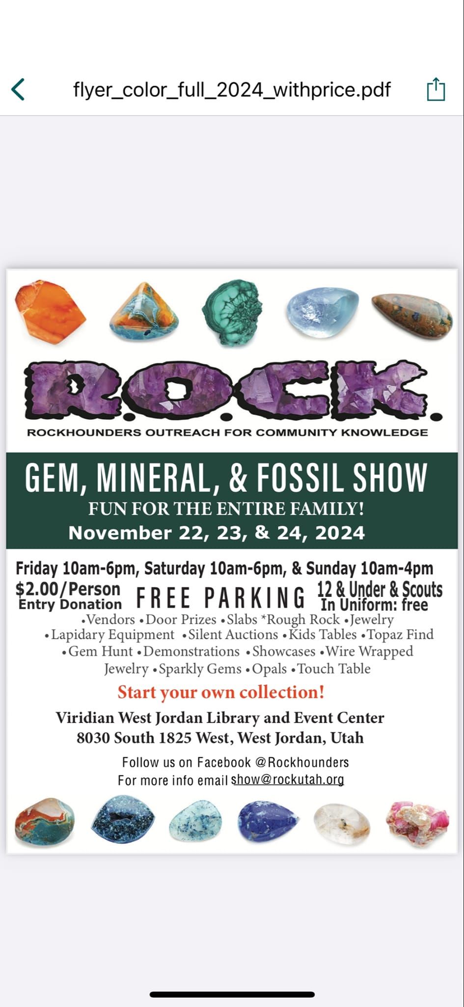 R.O.C.K. Fossil and Gem Show 