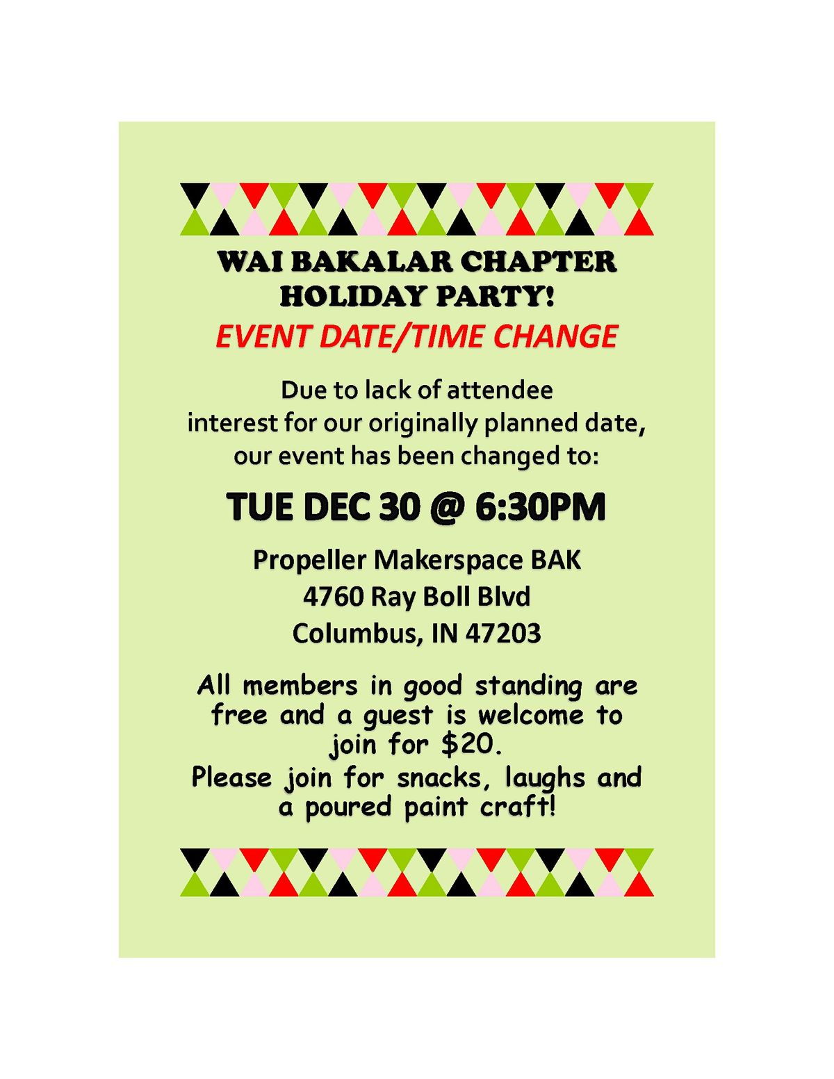 WAI Bakalar Chapter Holiday Party