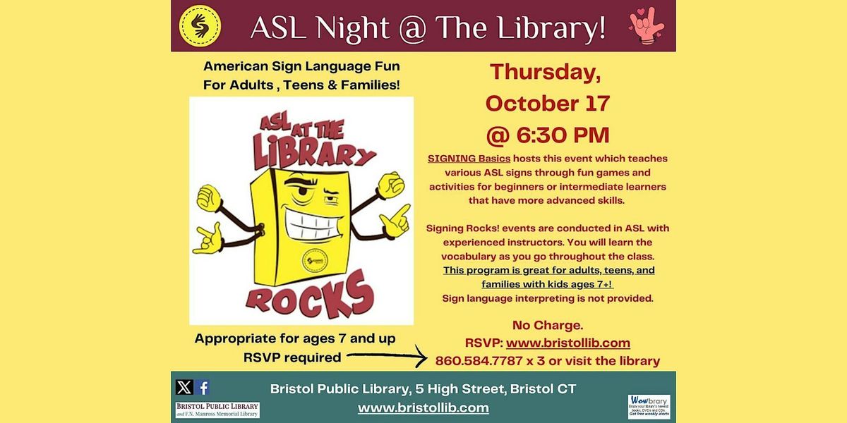 Signing Rocks: ASL Night @ The Library