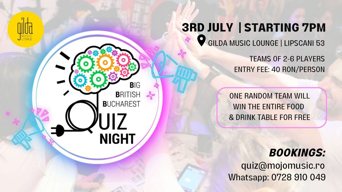 Big British Bucharest Quiz Night - 3rd July 2024