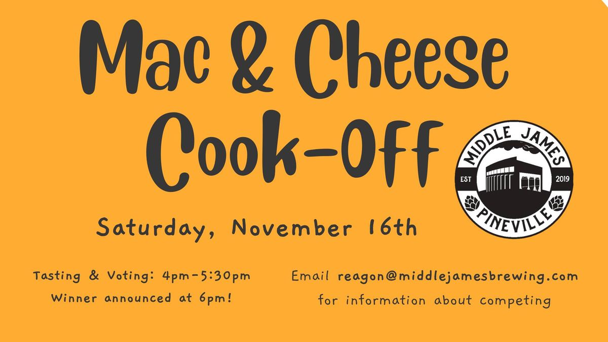 Mac and Cheese Cook-Off November 16th! 