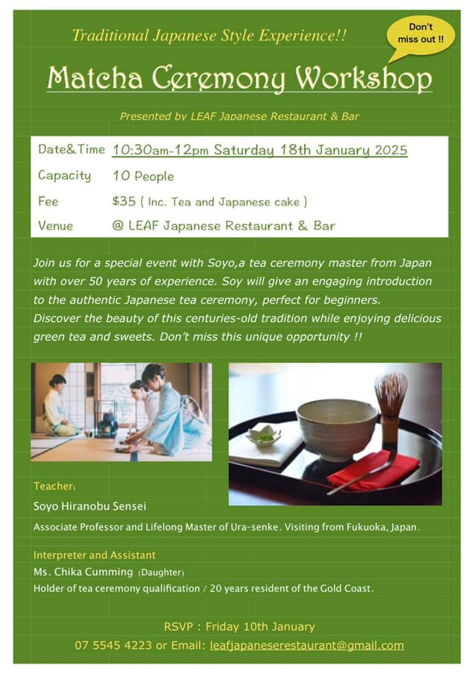 Matcha Tea Ceremony Workshop 