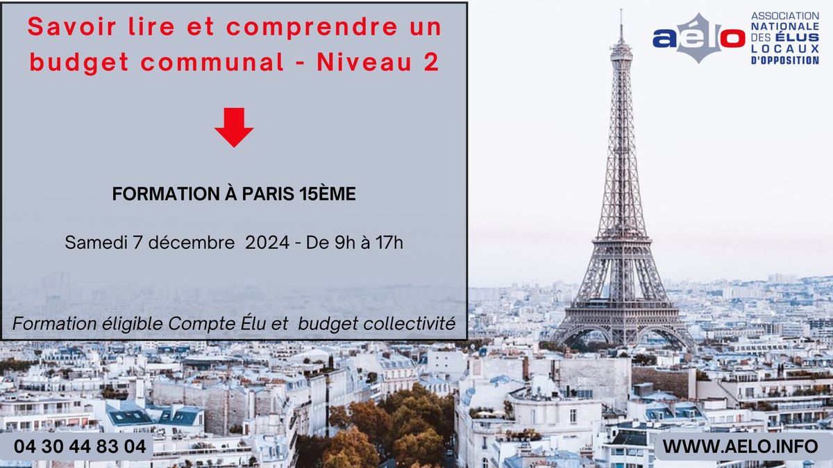 Savoir lire et comprendre un budget communal - NIVEAU 2