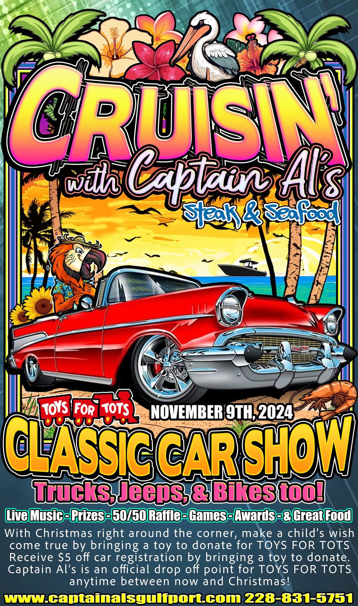 Captain Al\u2019s Annual Toys \ud83e\uddf8 for Tots Car Show 