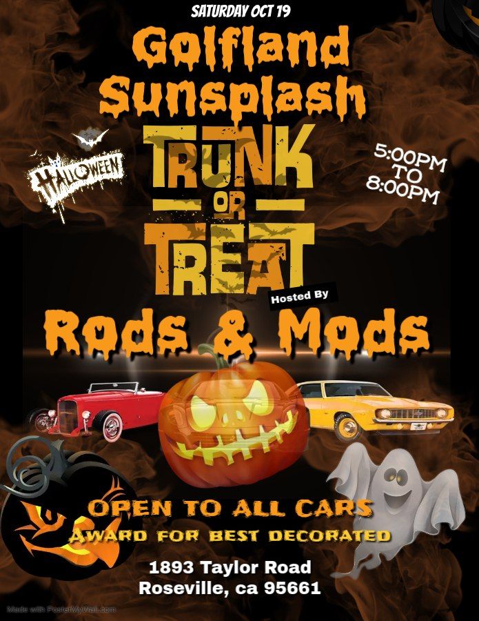 Rods & Mods Trunk Or Treat at Golfland Sunsplash