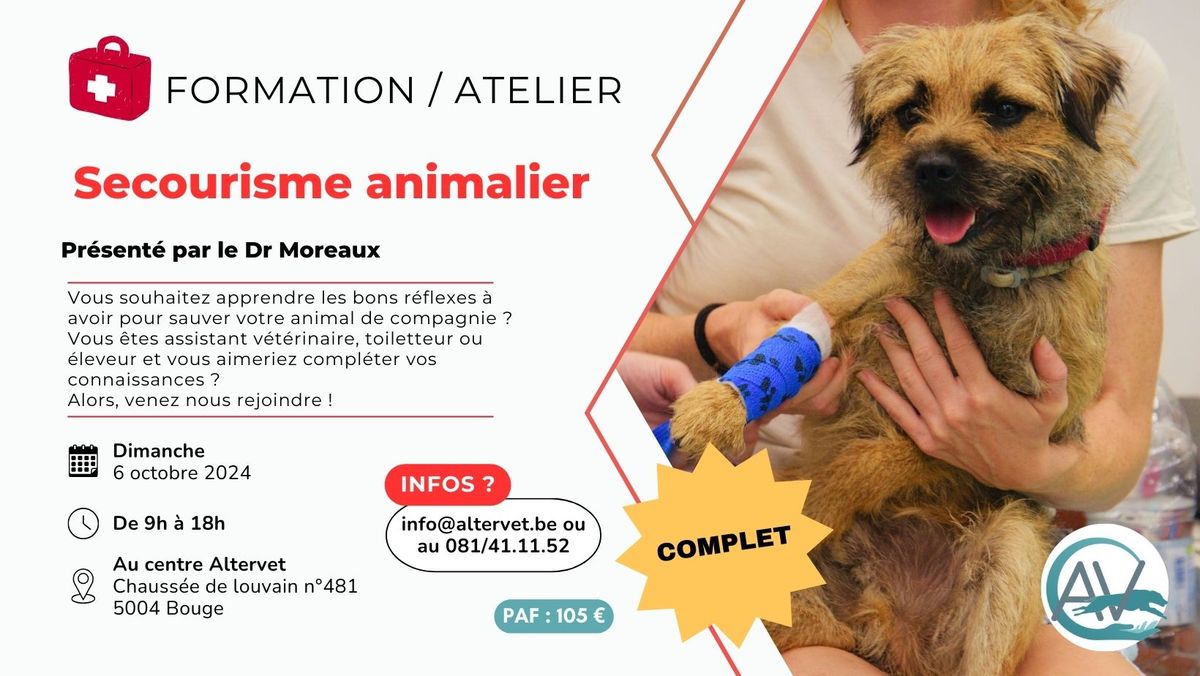 COMPLET \/ Formation secourisme animalier