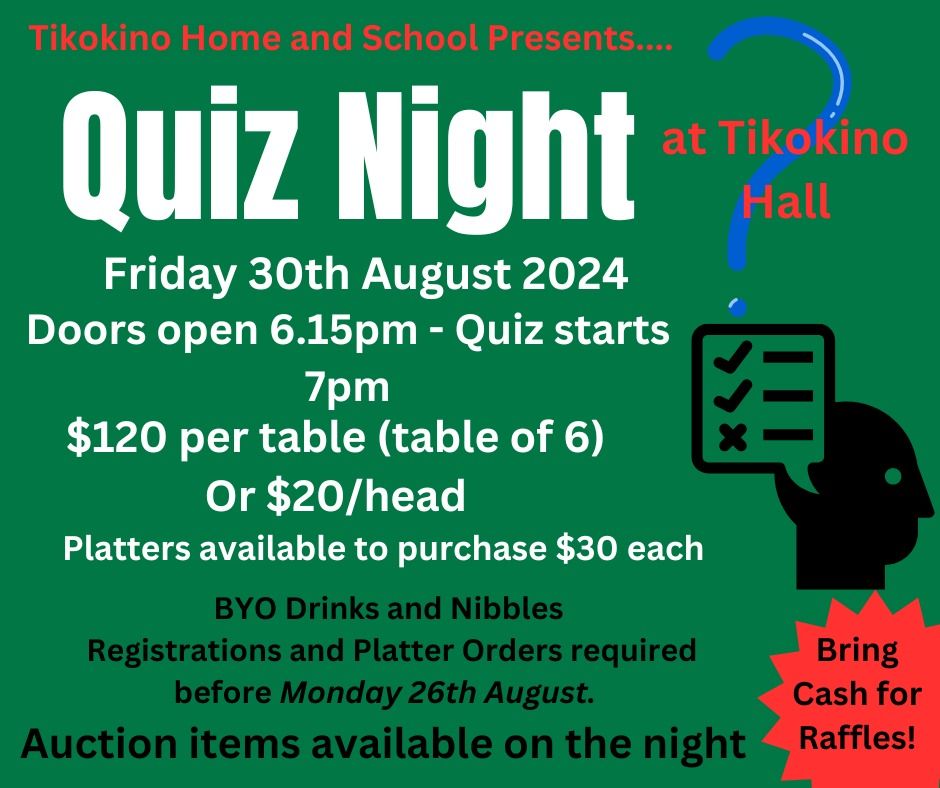 Tikokino Home & School Quiz Night