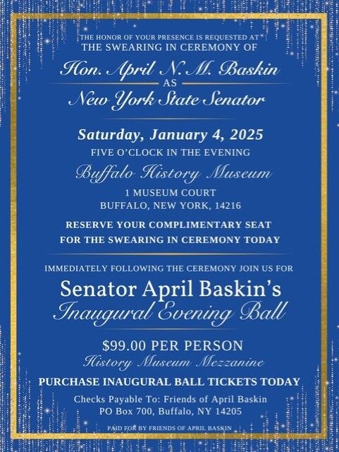 Swearing-In Ceremony & Inaugural Evening Ball for NYS Senator April Baskin