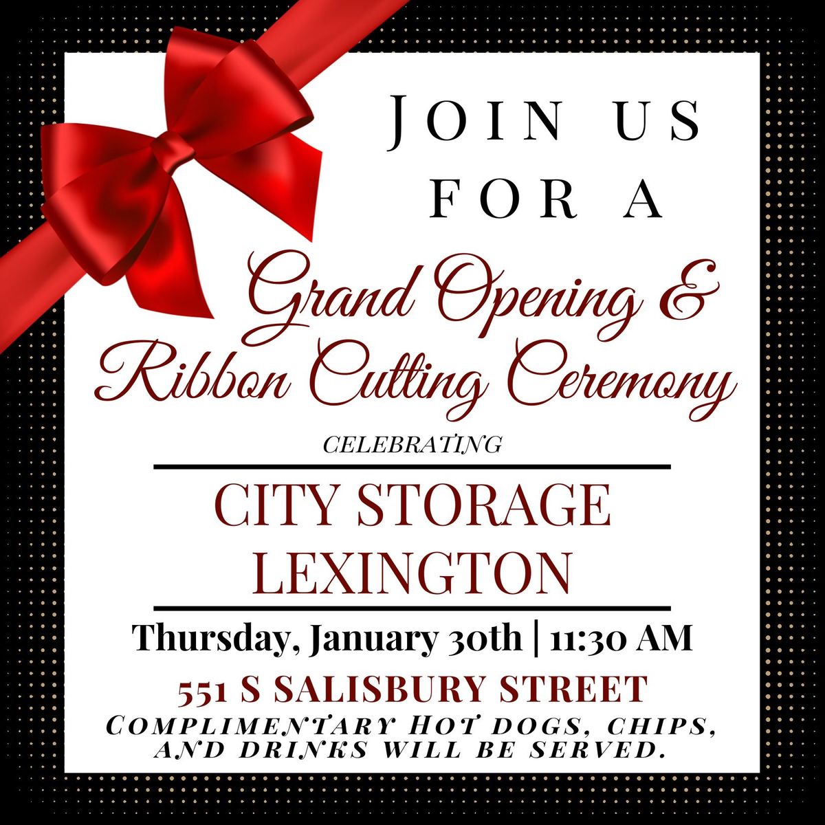 *DATE CHANGE!* Grand Opening and Ribbon Cutting Ceremony to Celebrate City Storage Lexington