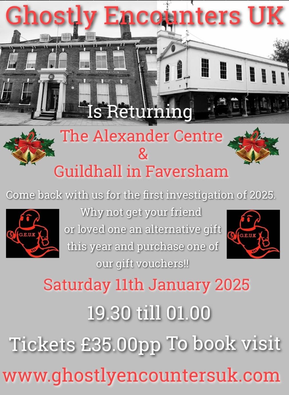 1st Paranormal Investigation of 2025 @ The Alexander Centre & Guildhall, Faversham