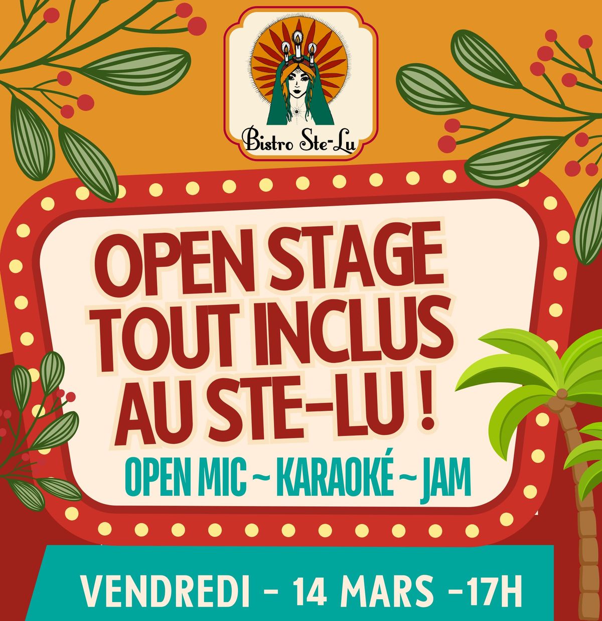 \ud83c\udfb6\ud83c\udf99\ufe0f OPEN STAGE: Karaok\u00e9, Open Mic & Jam au Ste-Lu!!