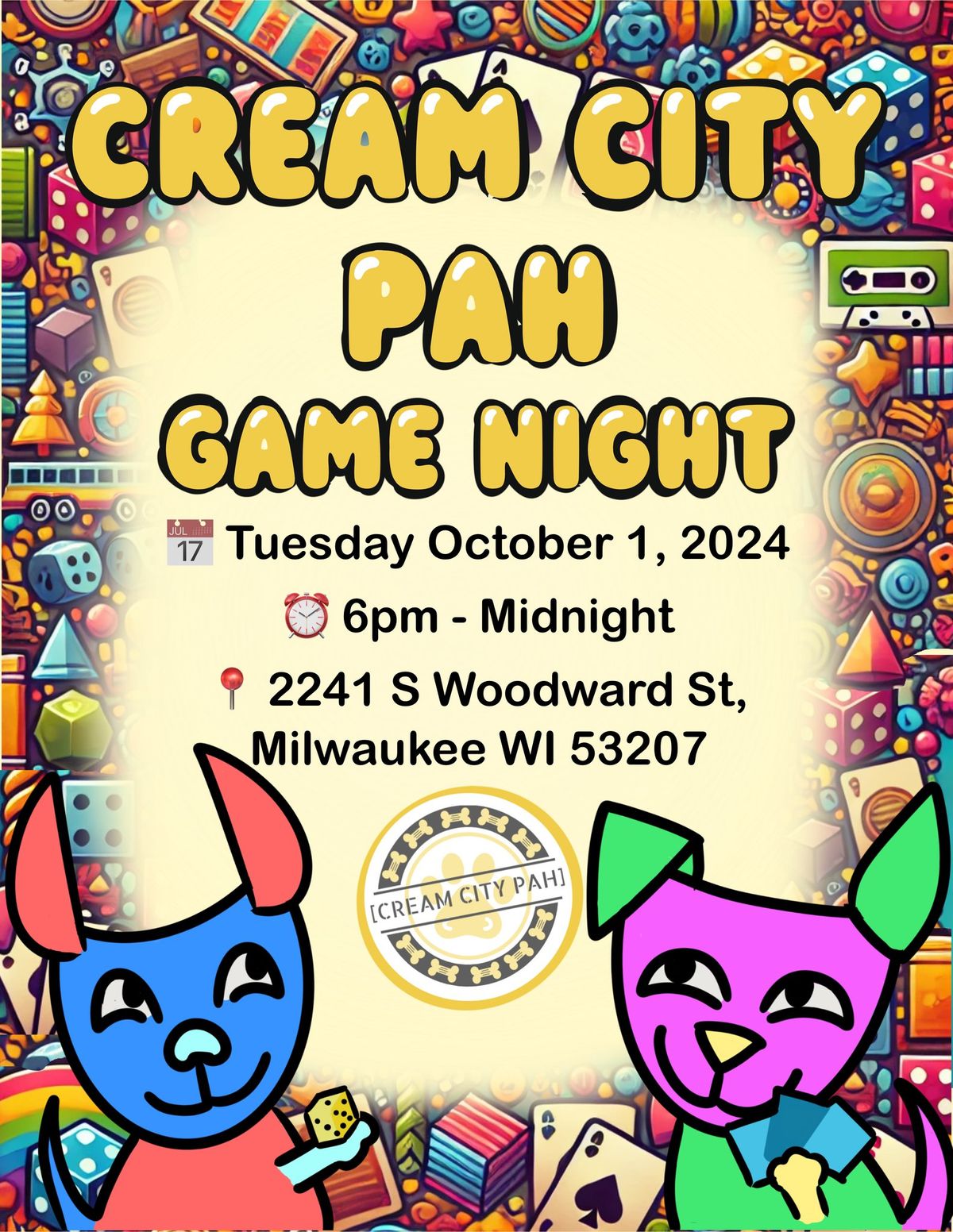 Cream City PAH Monthly Game Night - 10\/1\/24