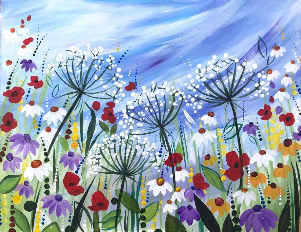 Join Brush Party to paint the gorgeous 'Summer Meadow' at The White House, Oxford