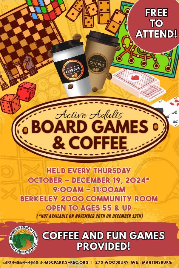 Board Games & Coffee - Ages 55 & Up