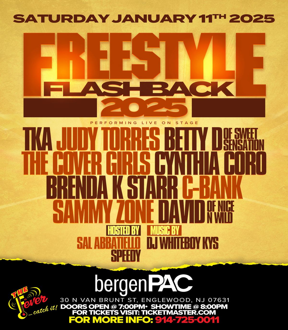 Bergen PAC Freestyle Flashback 2025 @ Bergen PAC, Englewood NJ