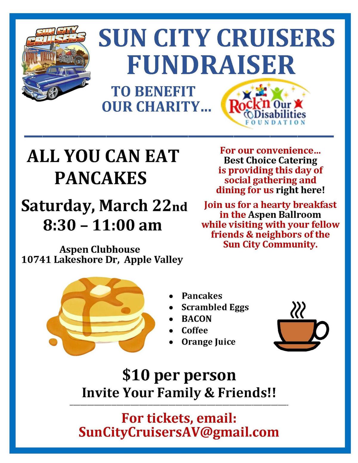  Join Us for a Pancake Breakfast Fundraiser! 