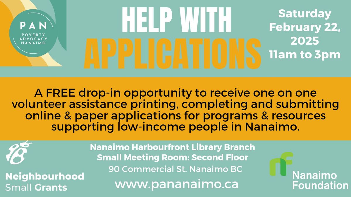 Help with Applications: FREE Drop-in event