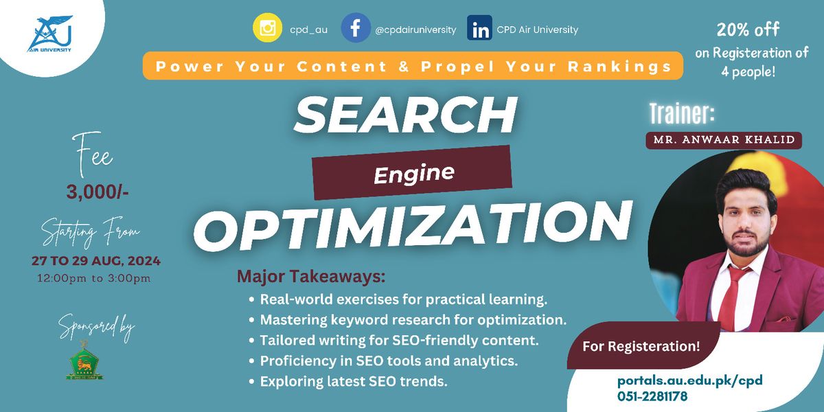 Workshop on Search Engine Optimization (SEO)