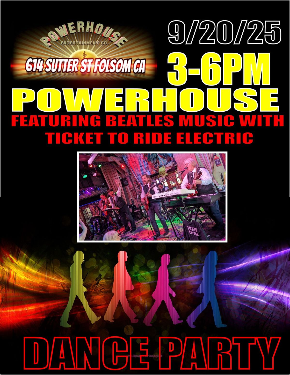 Beatles & Brew!!! Ticket To Ride Electric at Powerhouse Pub, Saturday 09\/20! 3 to 6 PM!