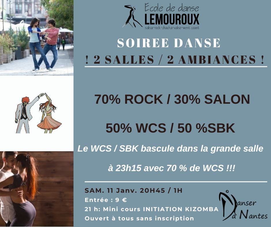 \u200bSOIREE 2 salles \/ 2 ambiances : ROCK \/ SALON et WCS \/ SBK !!!